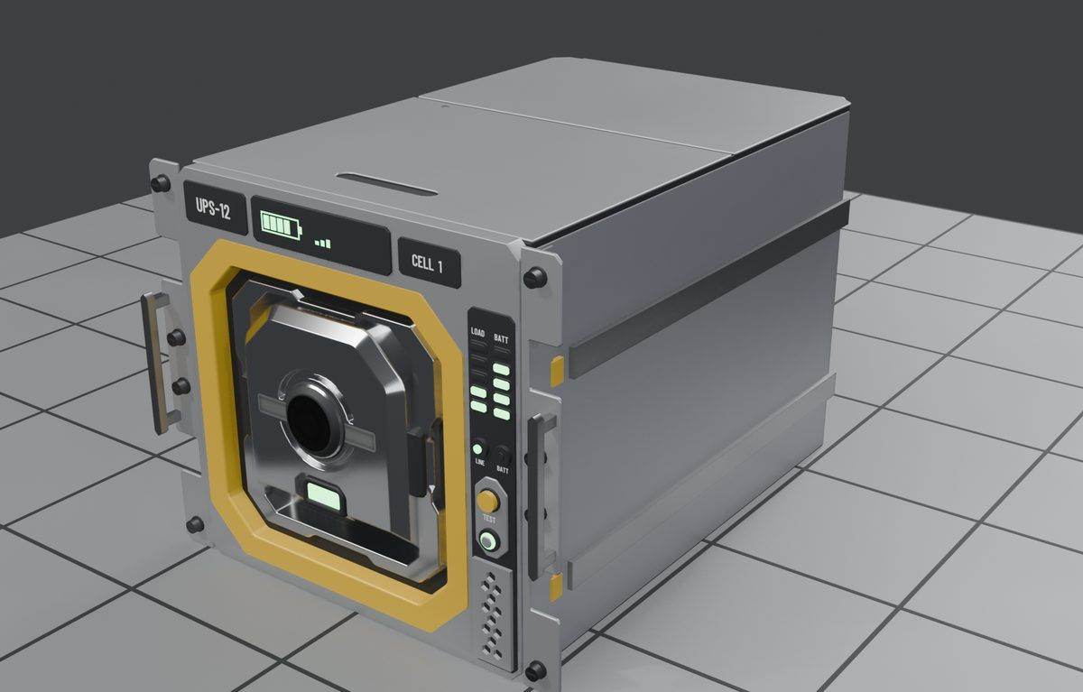 The 12U UPS server with its battery cell bay