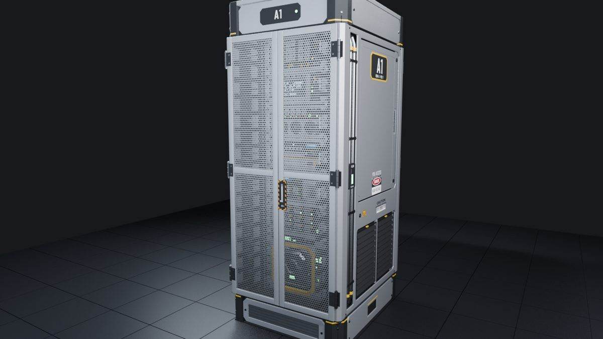 Rack side panel with a hatch, placard, coolant pipes, flow meter and vent