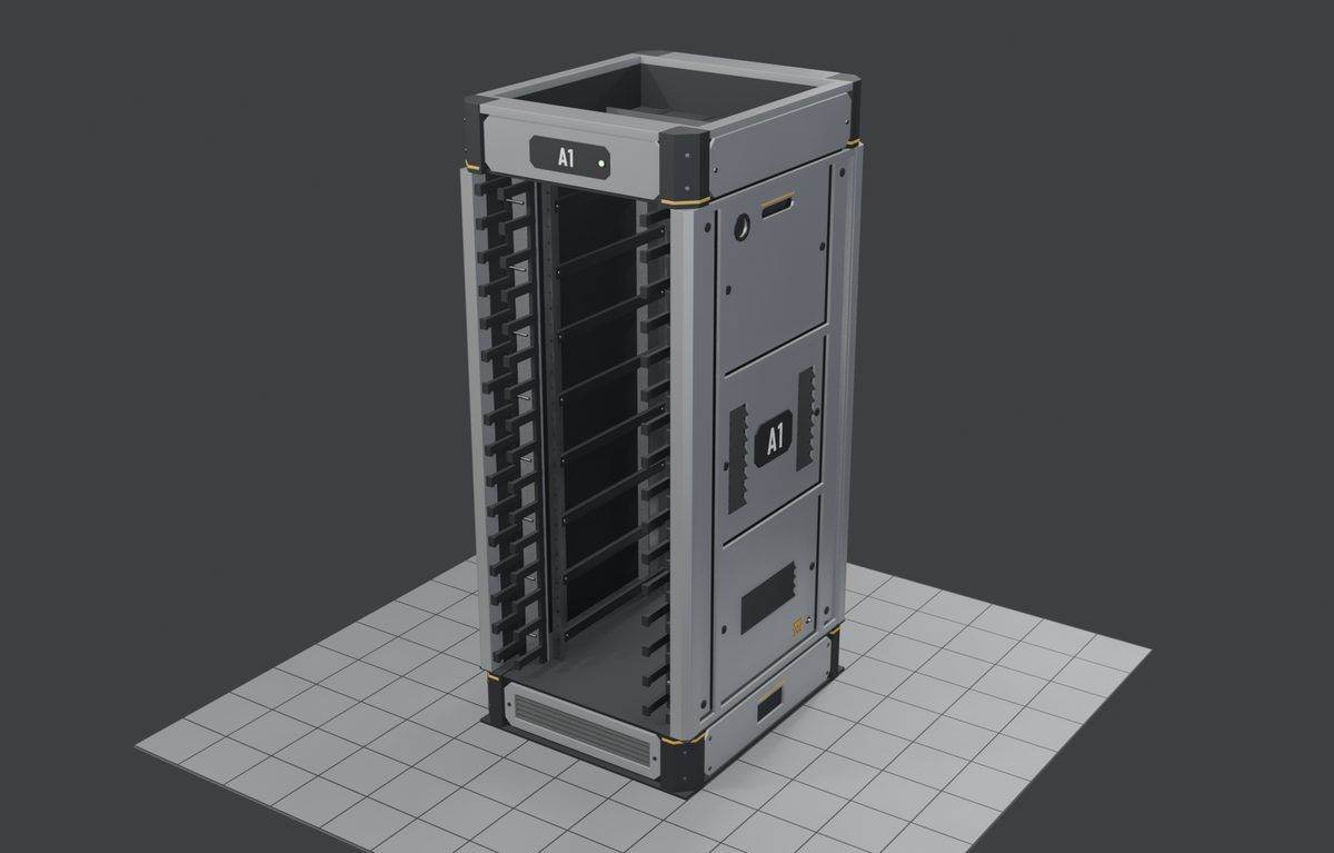 The first 42U open-frame rack model with plain side panels