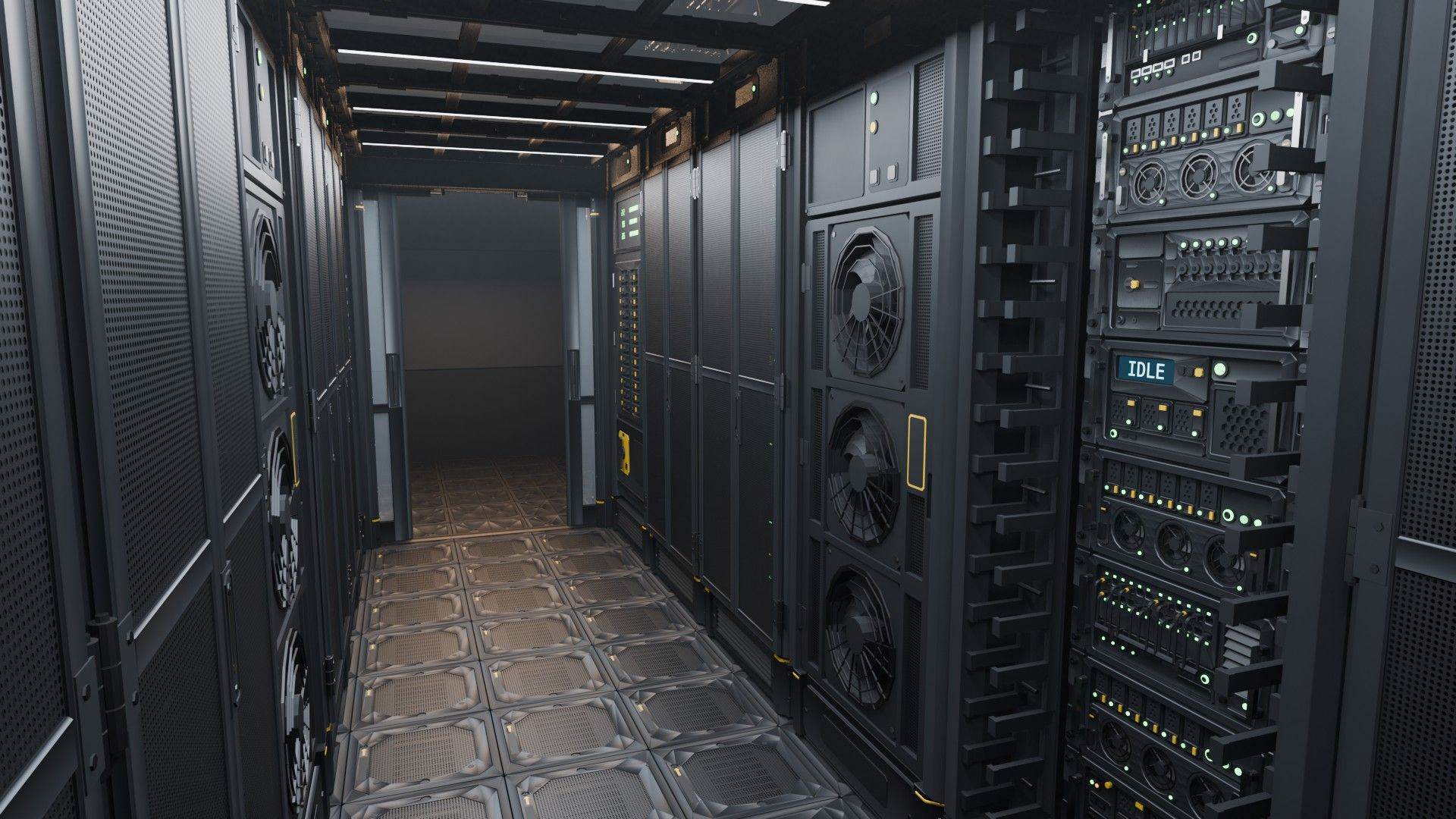 A Timer server counts down, then the aisle lights come on and the door opens.